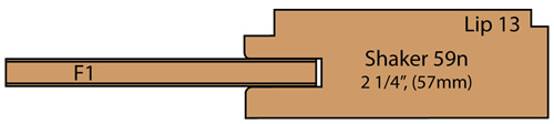 cross section of Cordoba kitchen cabinet door